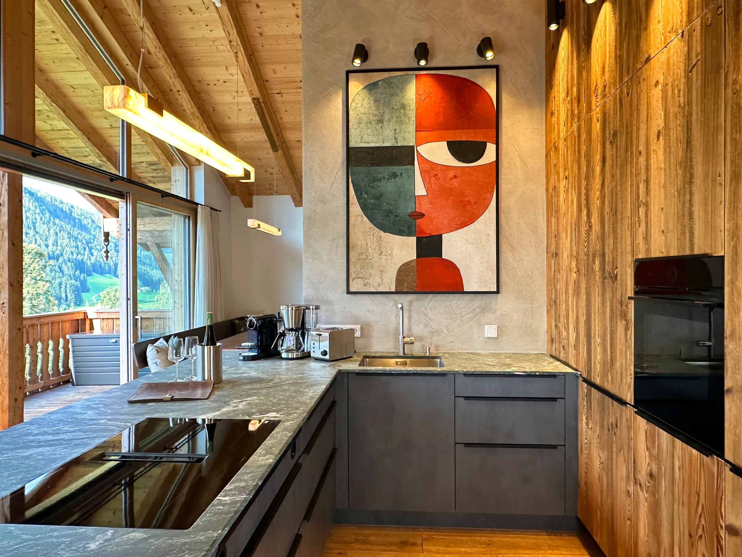 Volledig uitgeruste keuken met bergzicht — Chalet Gams